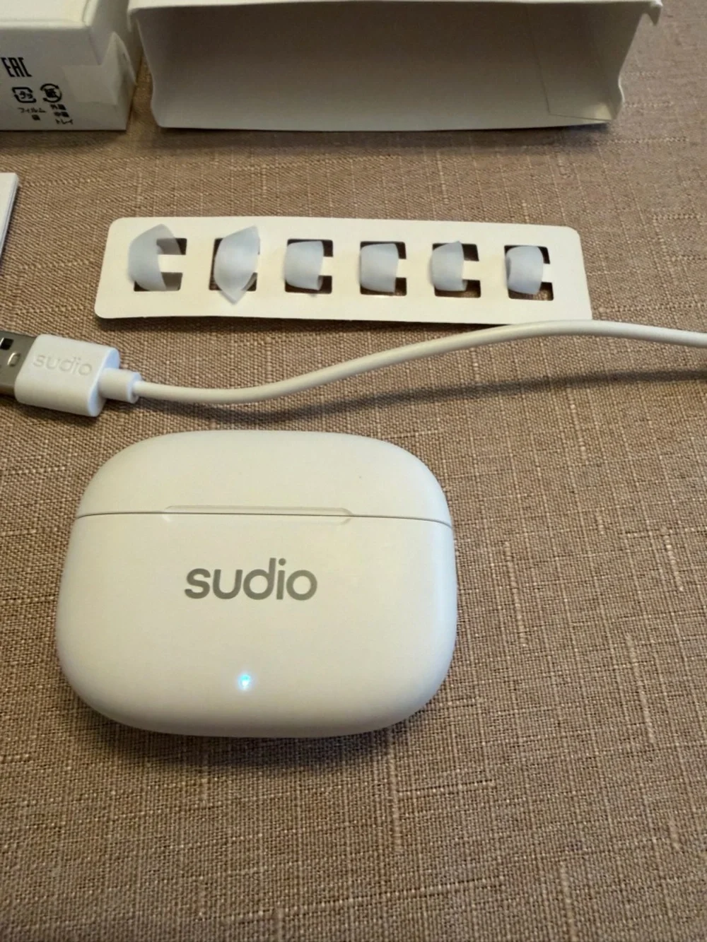 Like new Studio A1 Pro True Wireless Earbuds in White with Charging Case